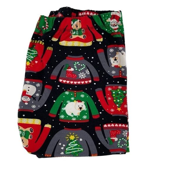No Boundaries Ugly Sweater Print High Rise Soft Christmas Leggings XL 15/17 - Picture 1 of 16